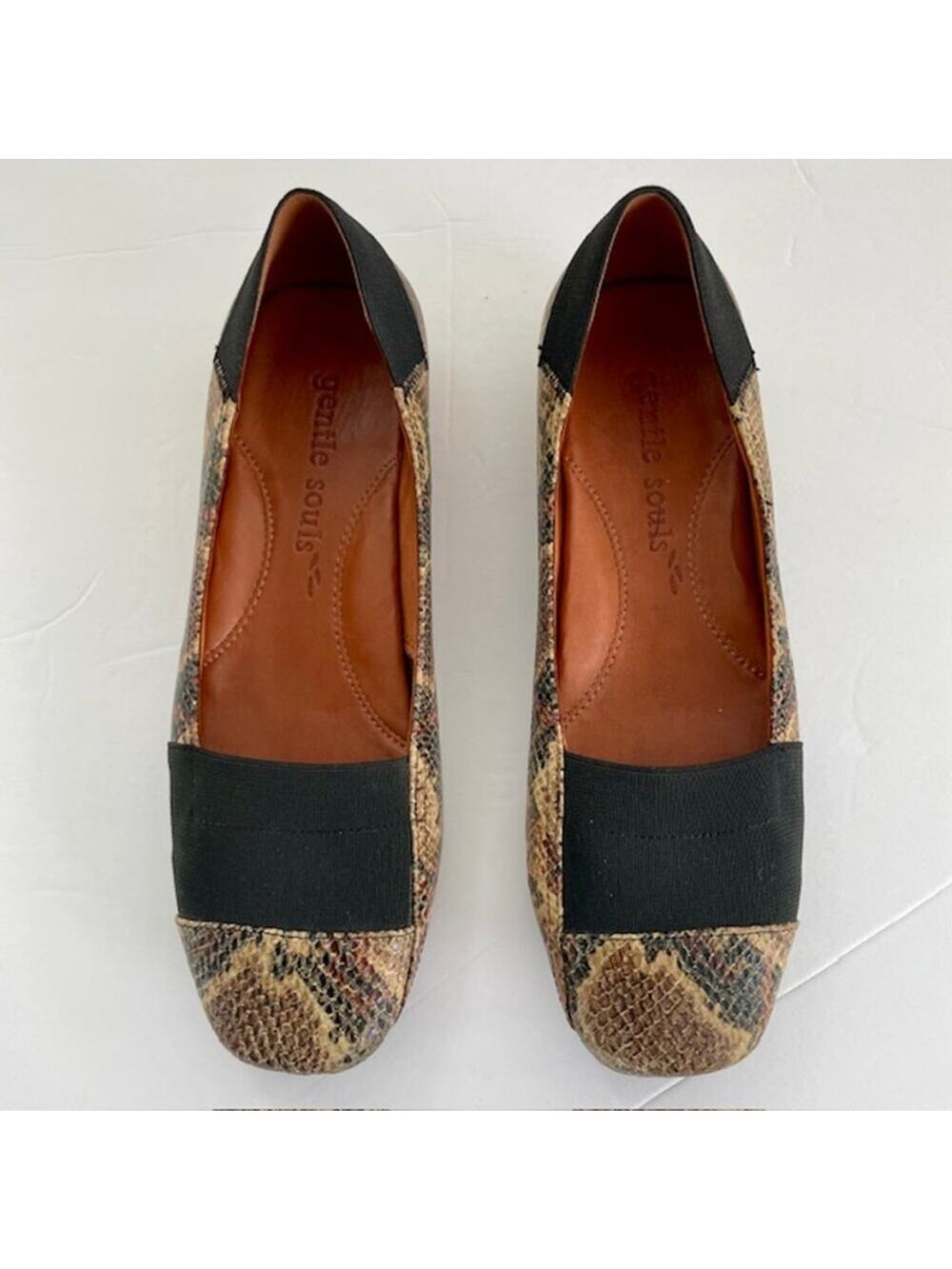 Gentle Souls Snake Print Ballet Flats‎ Size 7-1/2 Stylish Comfortable Modern